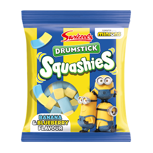 Swizzels Drumstick Squshies Minions Banana & Blueberry 110g (12 pack)