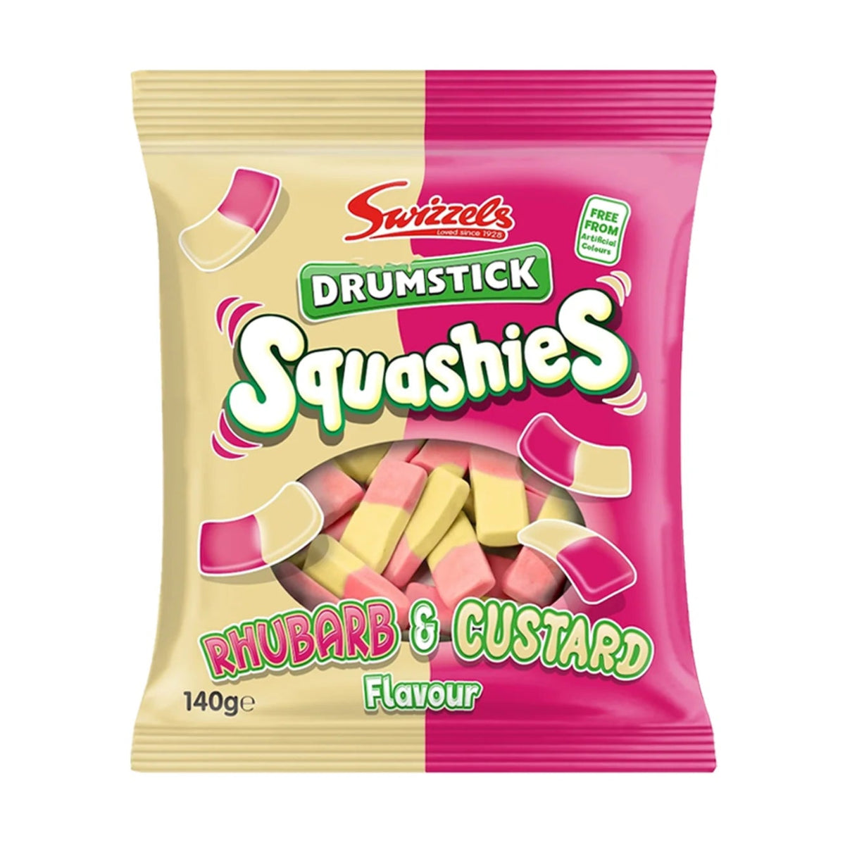 SWIZZELS Rhubarb & Custard Squashies 120g (12 Pack) -
