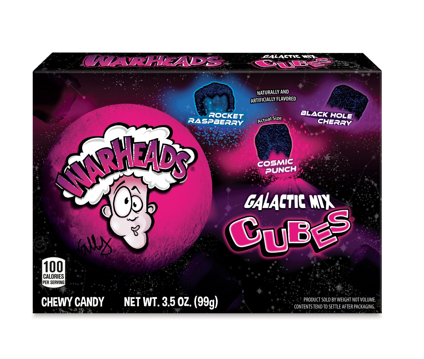 WARHEADS Galactic Cubes theatre Box  99g (12 Pack) - B4