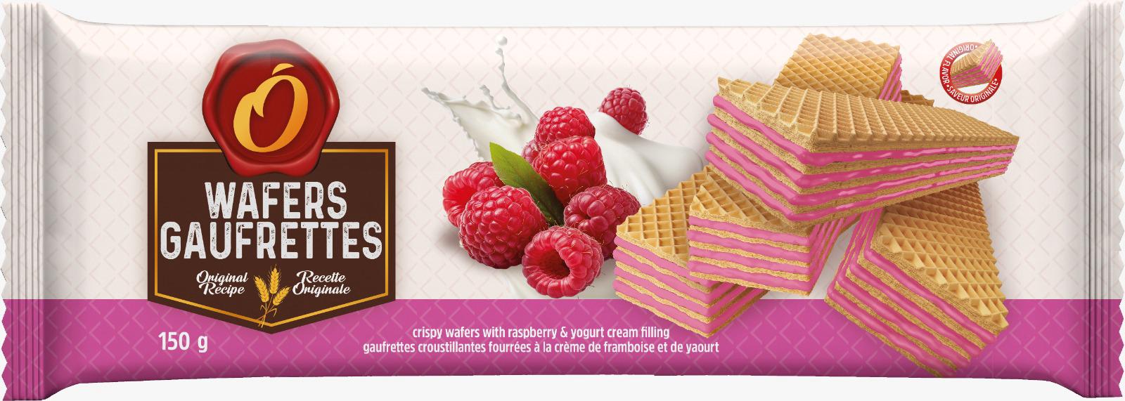 O'Crispy Wafers Raspberry 150g (24 pack)