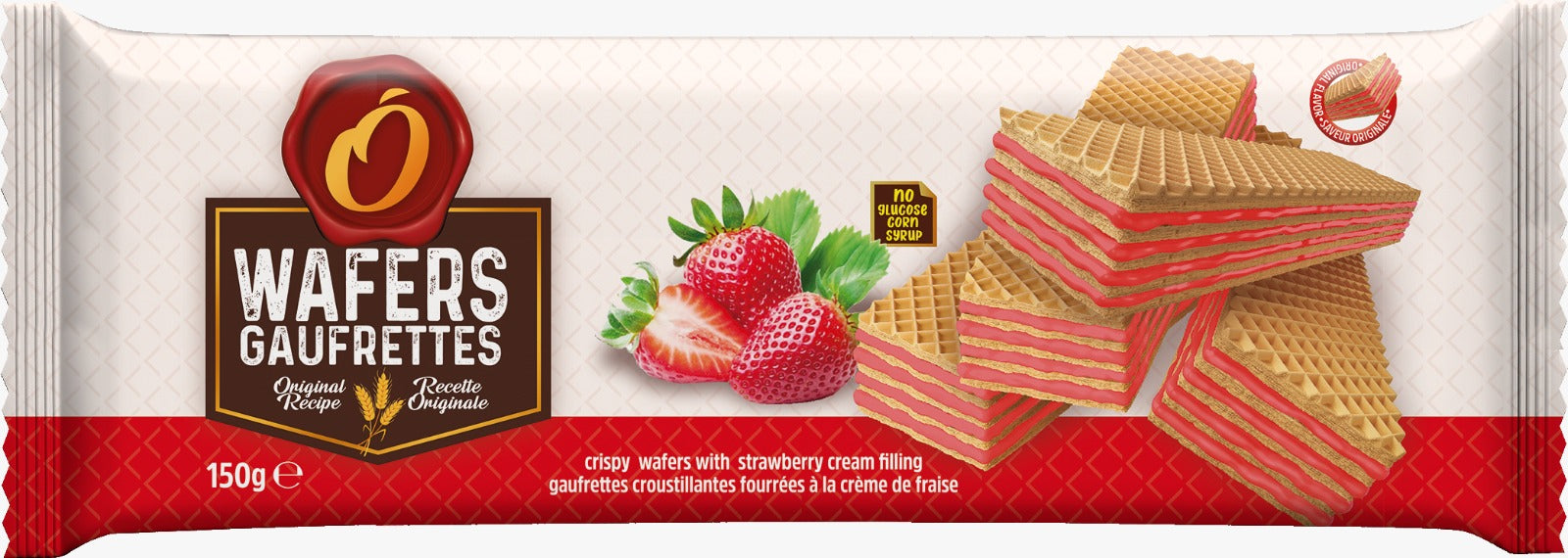 O'Crispy Wafers Strawberry 150g (24 pack)