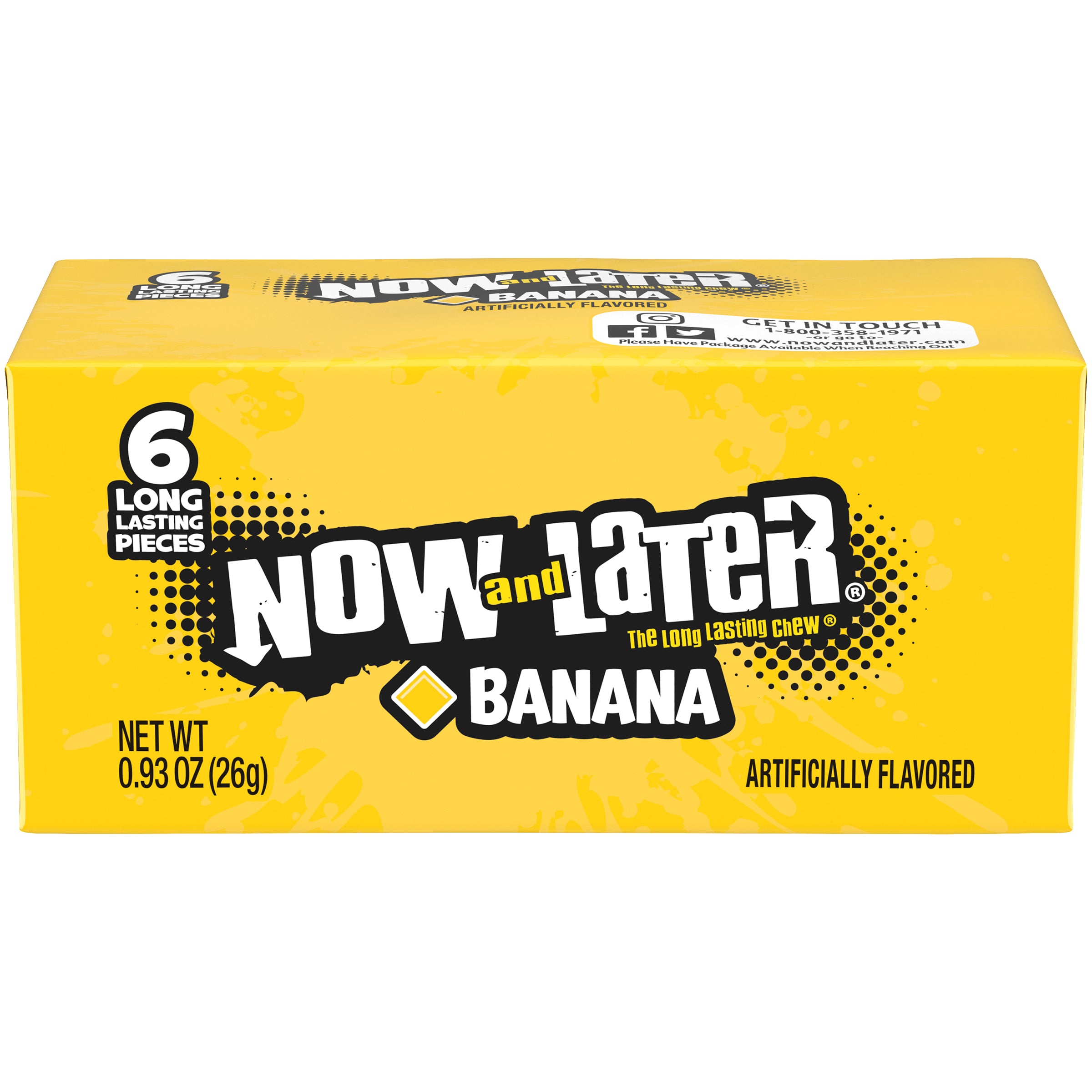 Now and Later 6-Piece Banana Candy 26 g (24 Pack)  X8