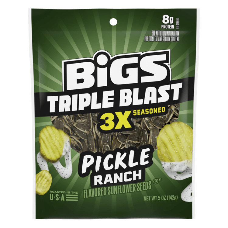 BIGS Triple Blast Pickle Ranch 3X Seasoned Sunflower Seeds 142g (12 pack)