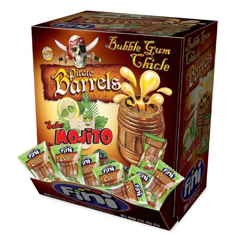 Fini Bubble gum Barils de Pirate Mojito (pack 200)  - Veggie -A016