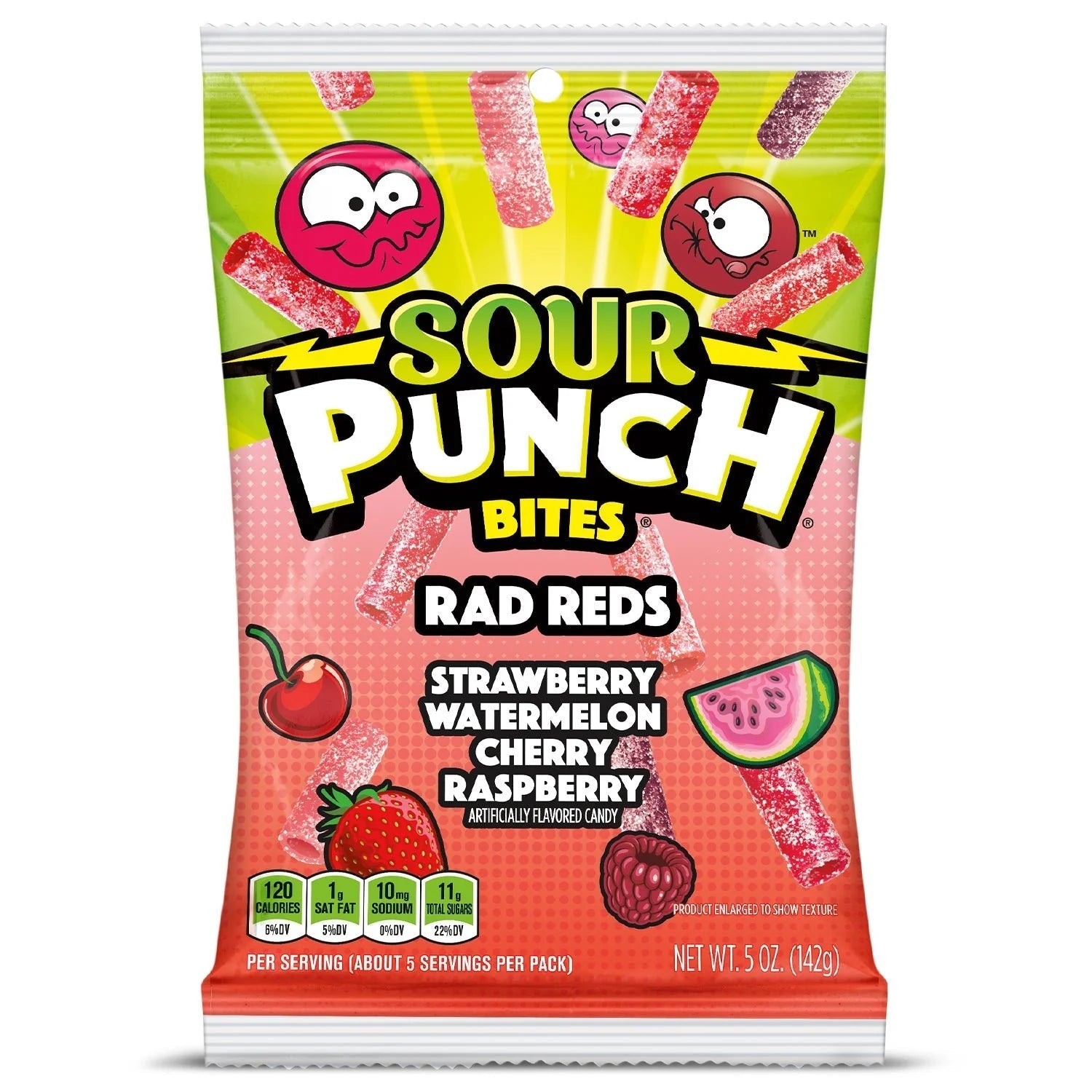 SOUR PUNCH Bites Rad Reds Peg 142 g (12 Pack) B73