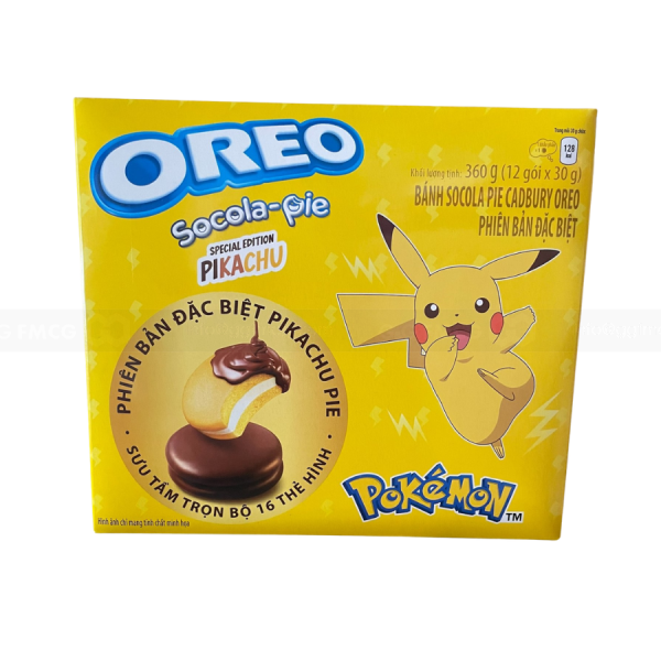 Oreo Cadbury Socola-Pie Pikachu Version 12x30G (360G)- Vietnam (8 pack) -