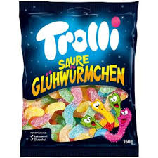 TROLLI Sour Glowworms 150g (24 pack) - D4
