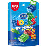 AMOS 4D Blocks Fruity Gummies 56g (8 pack) - C1