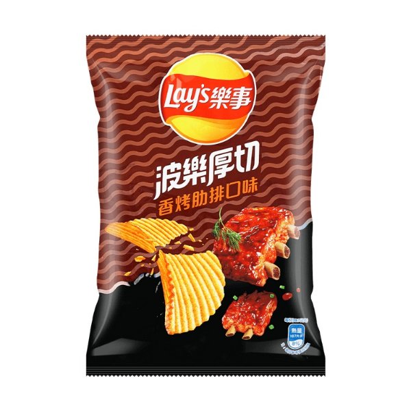 Lays Potato Chips - Smoked Pork Spare Ribs Flavour 43g Taïwan(12 pack) AB-2