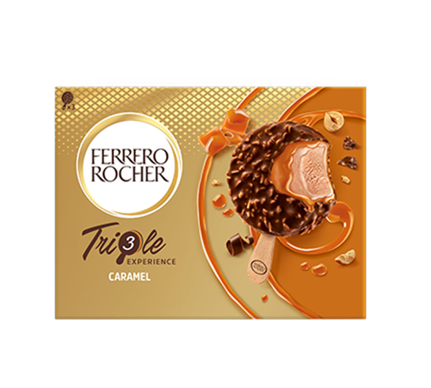 FROZEN - FERRERO Ice Cream Rocher Triple experience Caramel x3 138g (8 pack)