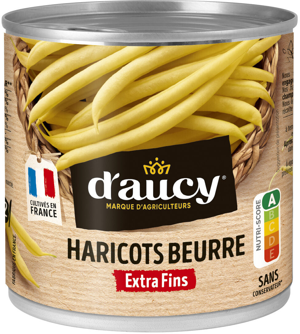 D'AUCY Haricot Beurre Extra Fins 220g (12 Pack)