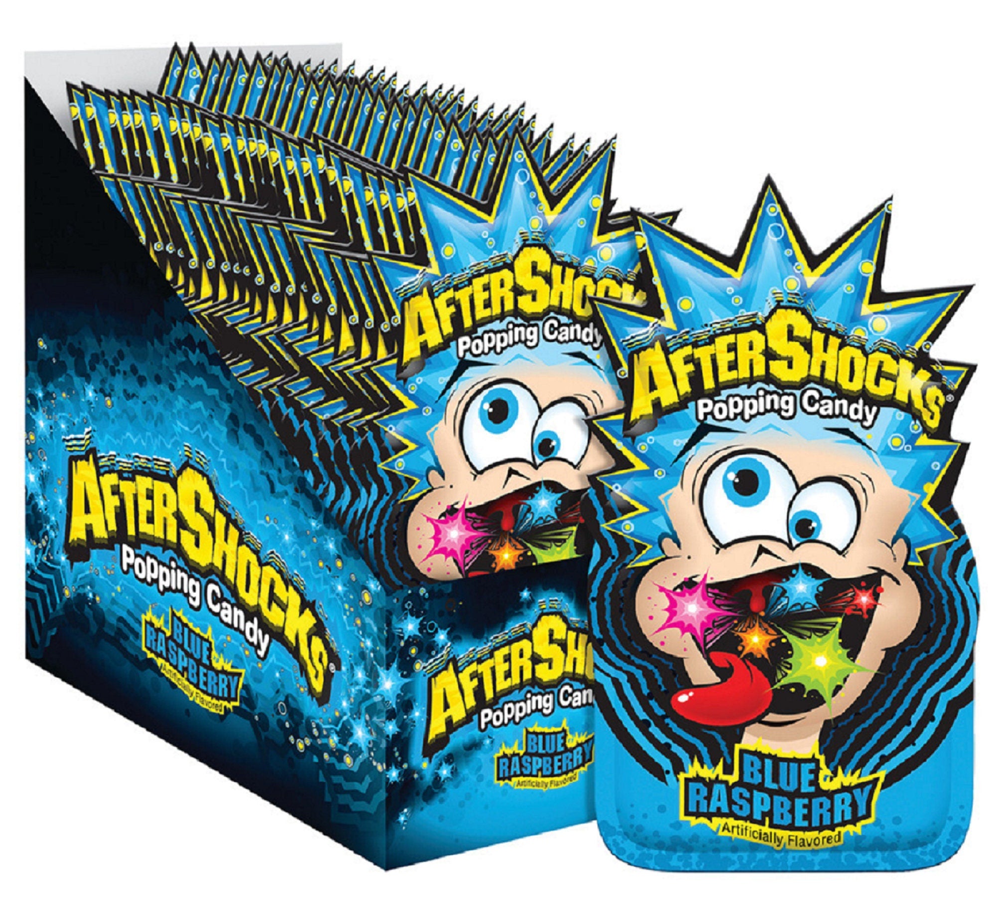 AfterShocks Popping Candy Blue Rasp 9g (24 pack)- D74