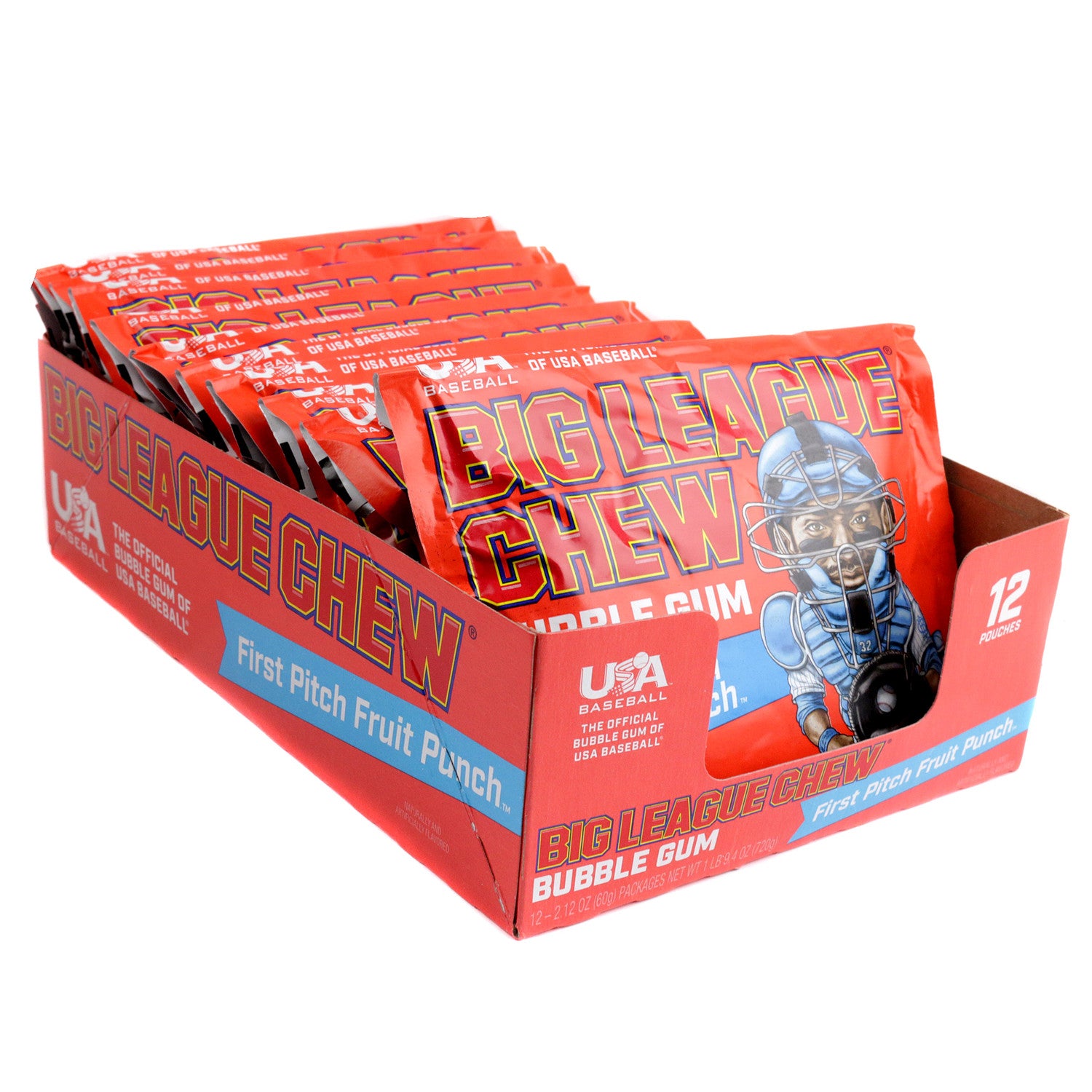 BIG LEAGUE Chew Fruit Punch Pouch 60g/2.12Oz (12 Pack) - Z42