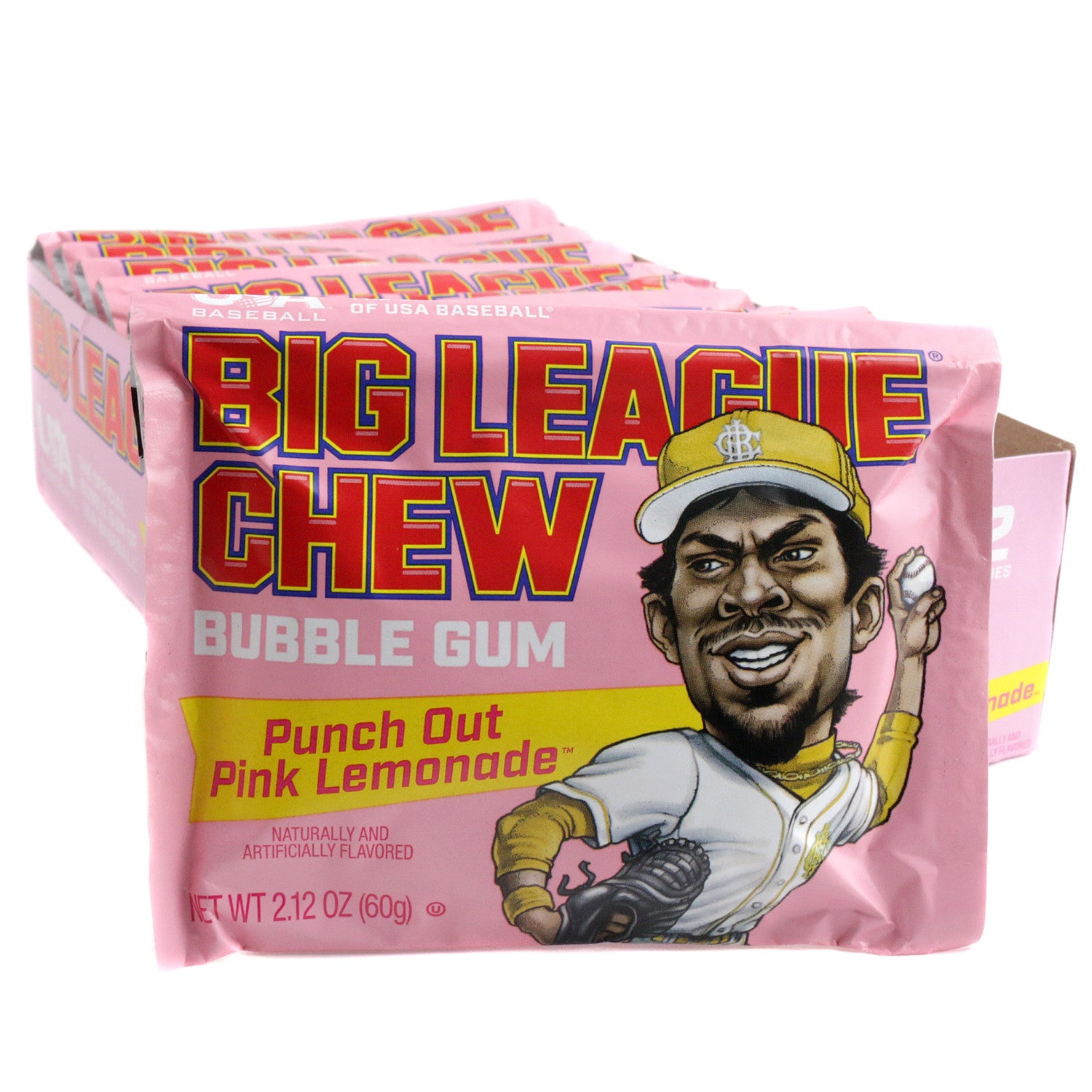 BIG LEAGUE Chew Pink Lemonade 60g/2.12Oz (12 Pack) -Z32