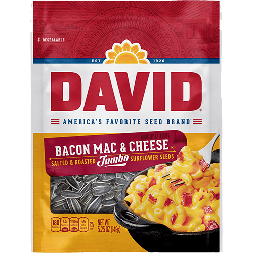 David Jumbo Bacon Mac & Cheese Sunflower Seeds 149 g (12 Pack) - H25