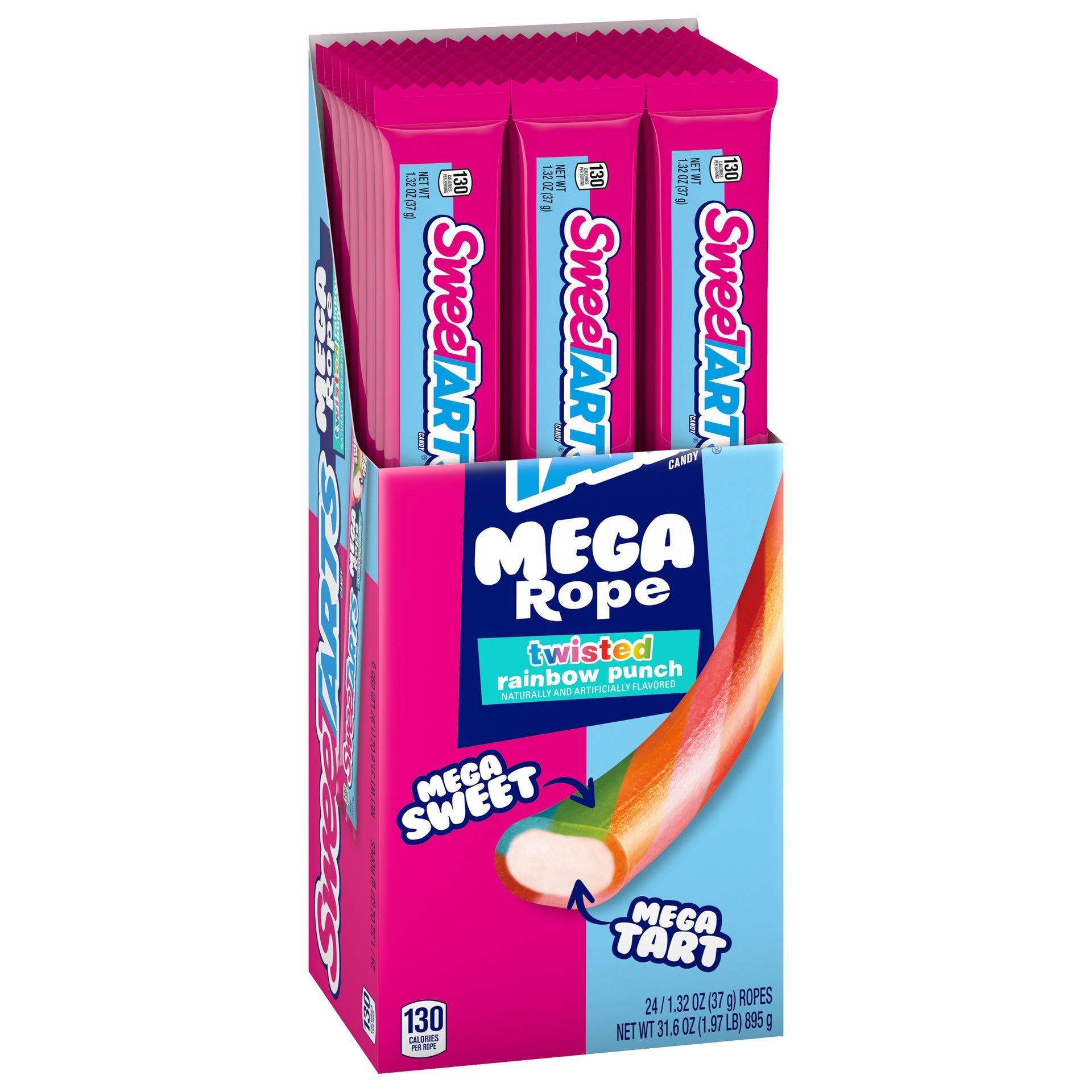 SweeTarts Mega Rope Twisted Rainbow 37g (24 Pack) -D27