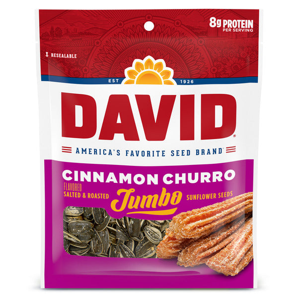 David Jumbo Cinnamon Churro Sunflower Seeds 149g (12 Pack) - Z67