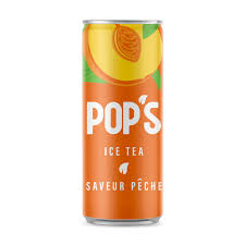 POP'S ICED TEA – Peach Slim – 330ml (24 pack) -E7