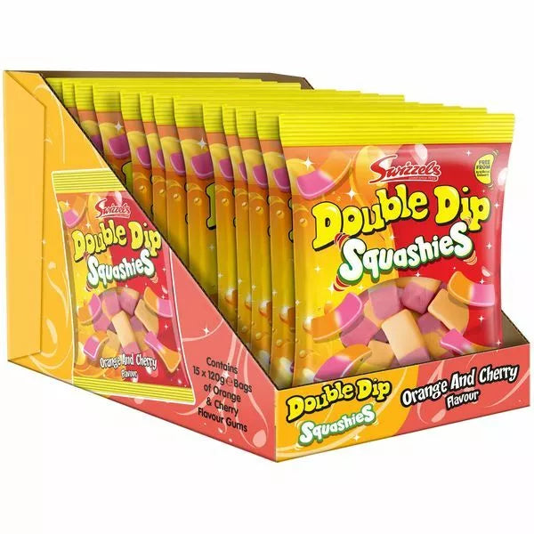 Swizzels Double Dip Squashies Orange & Cherry Flavour 120 g (15pack)