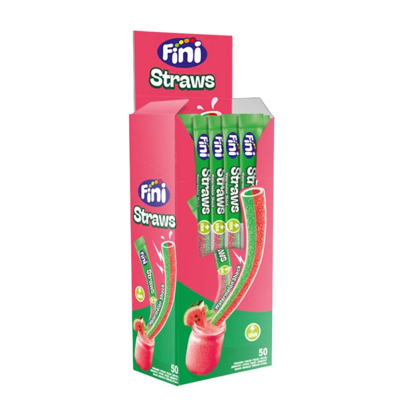 Fini Watermelon Shock Straws (50 units) - Veggie - D17