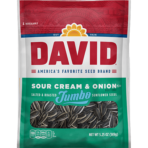 David Jumbo Sour Cream & Onion Sunflower Seeds 149 g (12 Pack) - Z72
