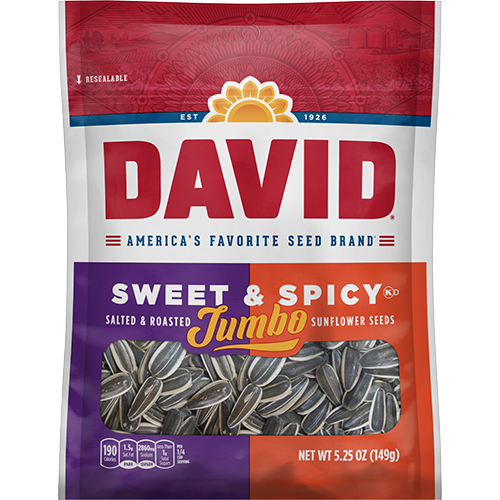 David Jumbo Sweet & Spicy Sunflower Seeds 149 g (12 Pack) - G11