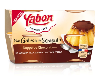 Yabon Desserts gâteau semoule chocolat 4 x 125g (6 pack) - F11 / K10