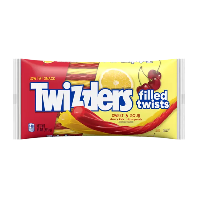 Twizzlers Filled Twists Sweet & Sour Candy 311 g (12 Pack)