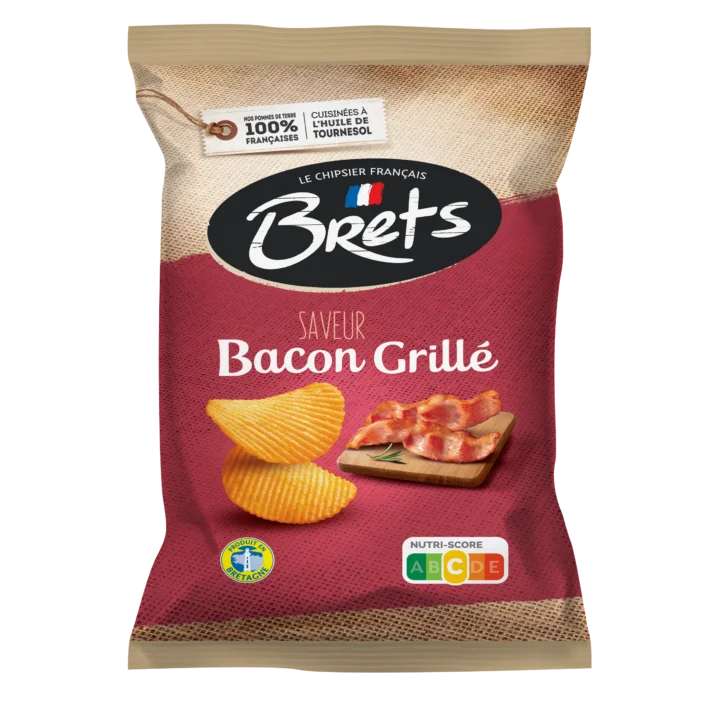 Bret's - Chips Bacon grillé 125 g (paquet de 10)