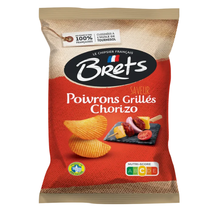 Bret's - Chips Poivrons grillés et Chorizo ​​125 g (paquet de 10)