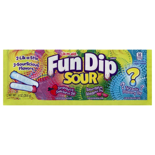 Lik-M-Aid Sour Fun Dip Sour Candy 39.6 g (24 Pack) - X19