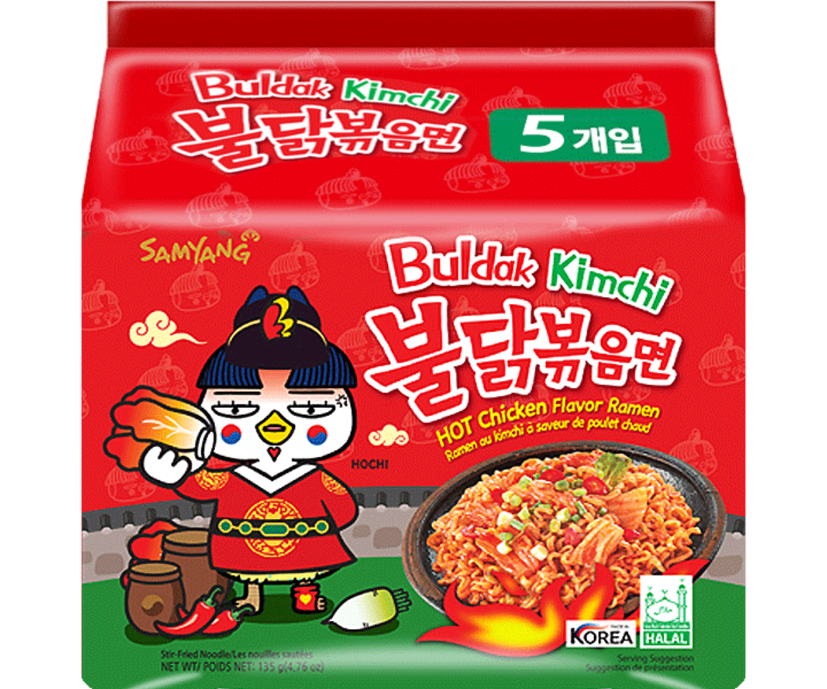 Samyang Buldak Kimchi Hot Chicken Ramen Soup 140g x5 (8 pack)