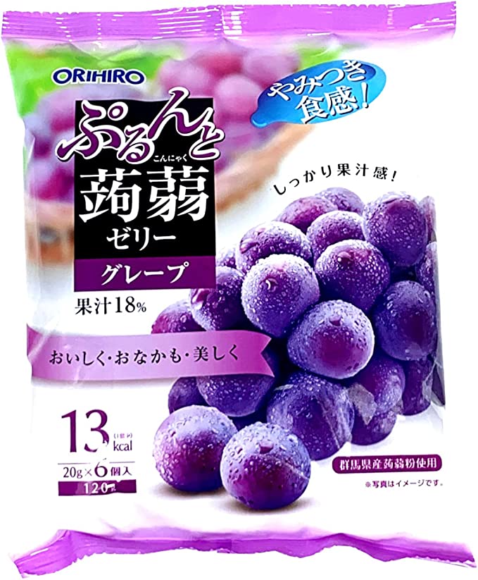 Orihiro Purun Grape Jelly Candy 20 g (24 Pack)