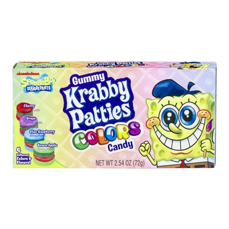 Spongebob Squarepants Gummy Krabby Patties Colors, Theater Box 72 g (12 Pack) -