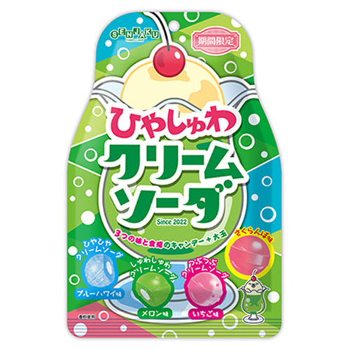 Senjakuame Hiyashuwa Cream Soda Candy 75 g (2 x 6 Pack)