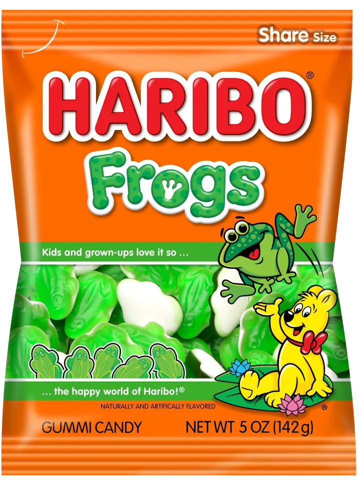 Haribo Frogs Gummi Candy Peg Bag 142 g (12 Pack) - B21