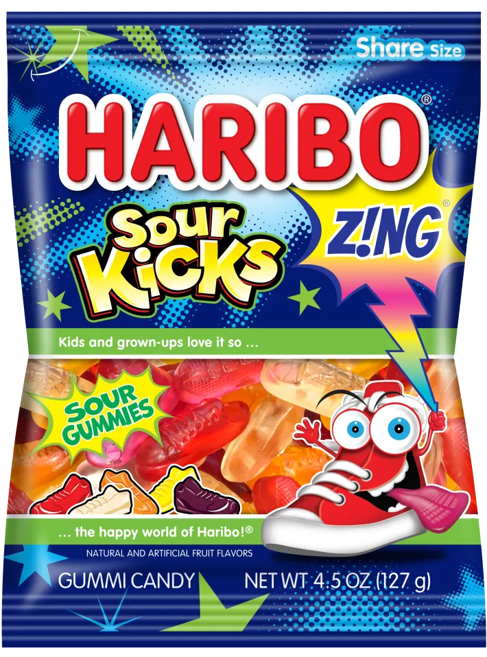 Haribo Peg Bag Zing Sour Kicks 127 g (12 Pack) X58