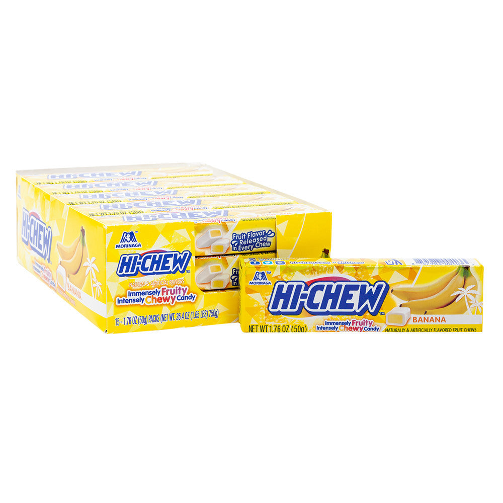 HI-CHEW Bonbons à la banane 50 g (paquet de 15)