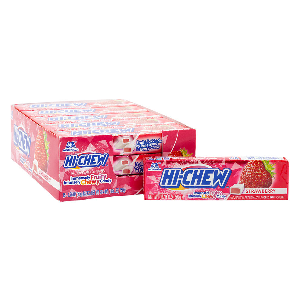 HI-CHEW Bonbons à la fraise 50 g (paquet de 15)