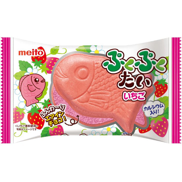 Meito Puku Puku Tai Choco Monaka Strawberry 16.5g (2 x 10 Pack)