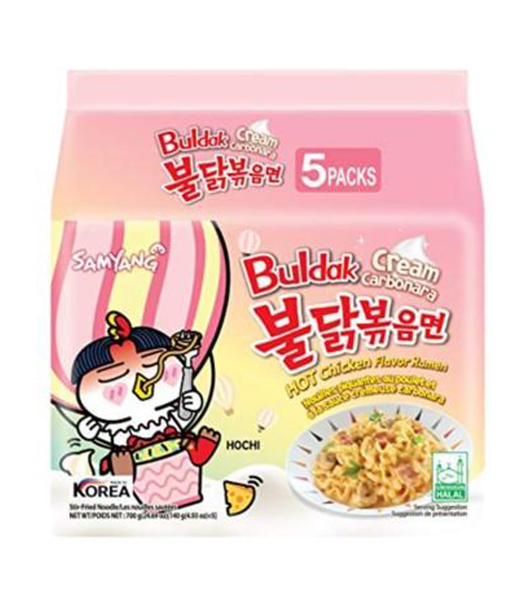 Samyang Spicy Chicken Buldak Noodle (Crème Carbonara) 5x140g (8 pack) F-2