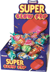 CHARMS Super Blow Pop Assortiment 32 g (paquet de 48)