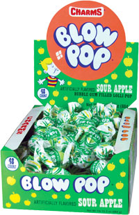 CHARMS Blow Pop Sour Apple 18 g (48 Pack) X48