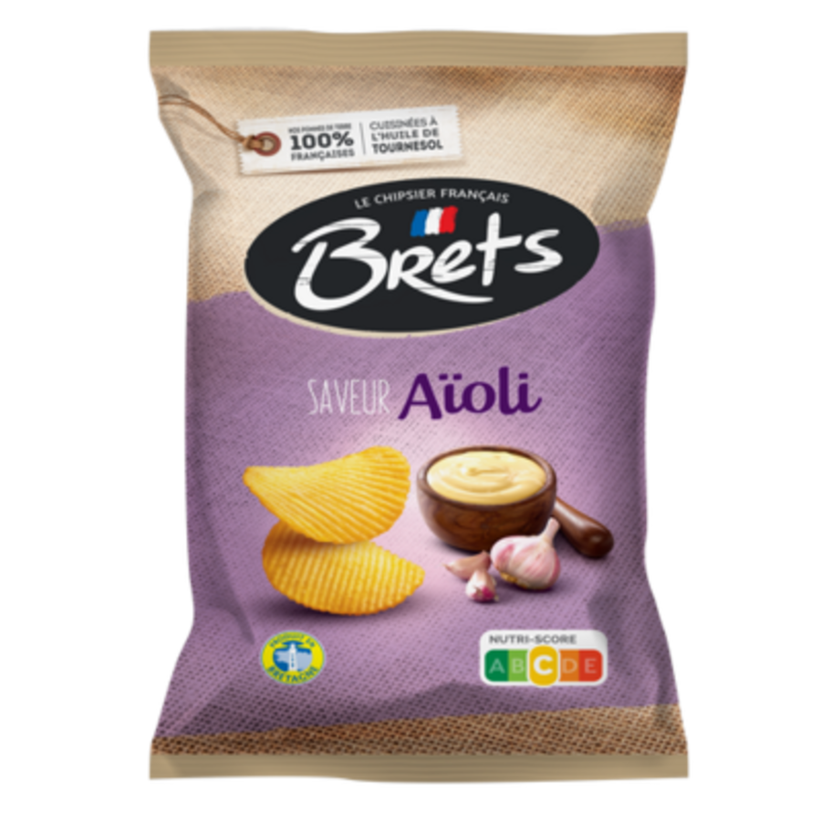 BRET'S Chips saveur Aïoli 125g (paquet de 10)