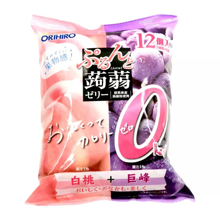 Orihiro Purun Peach & Grape Jelly Candy 20 g (12 Pack)