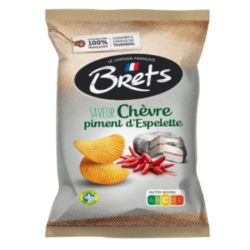 Bret's - Chips Chevre Piment 125g (paquet de 10) F-2