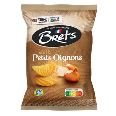 BRET'S Chips saveur Petits Oignons 125g (paquet de 10)