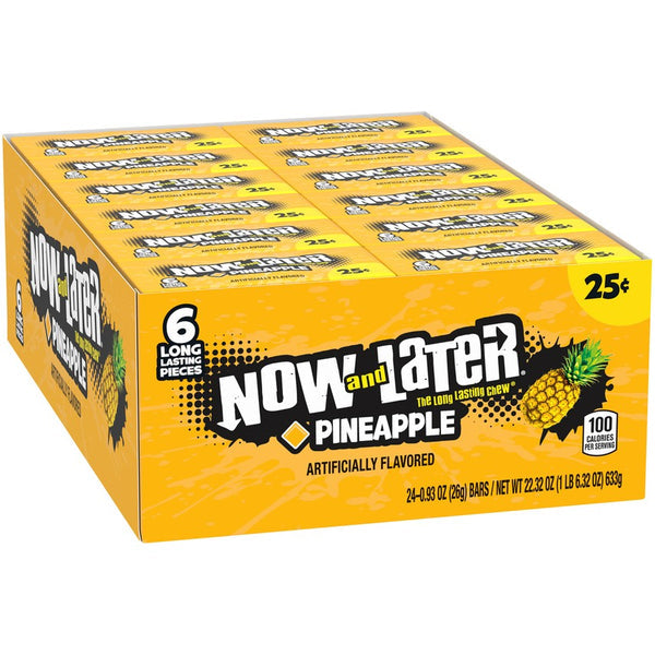 Now and Later 6-Piece Pineapple  Candy 26 g (24 Pack) X8